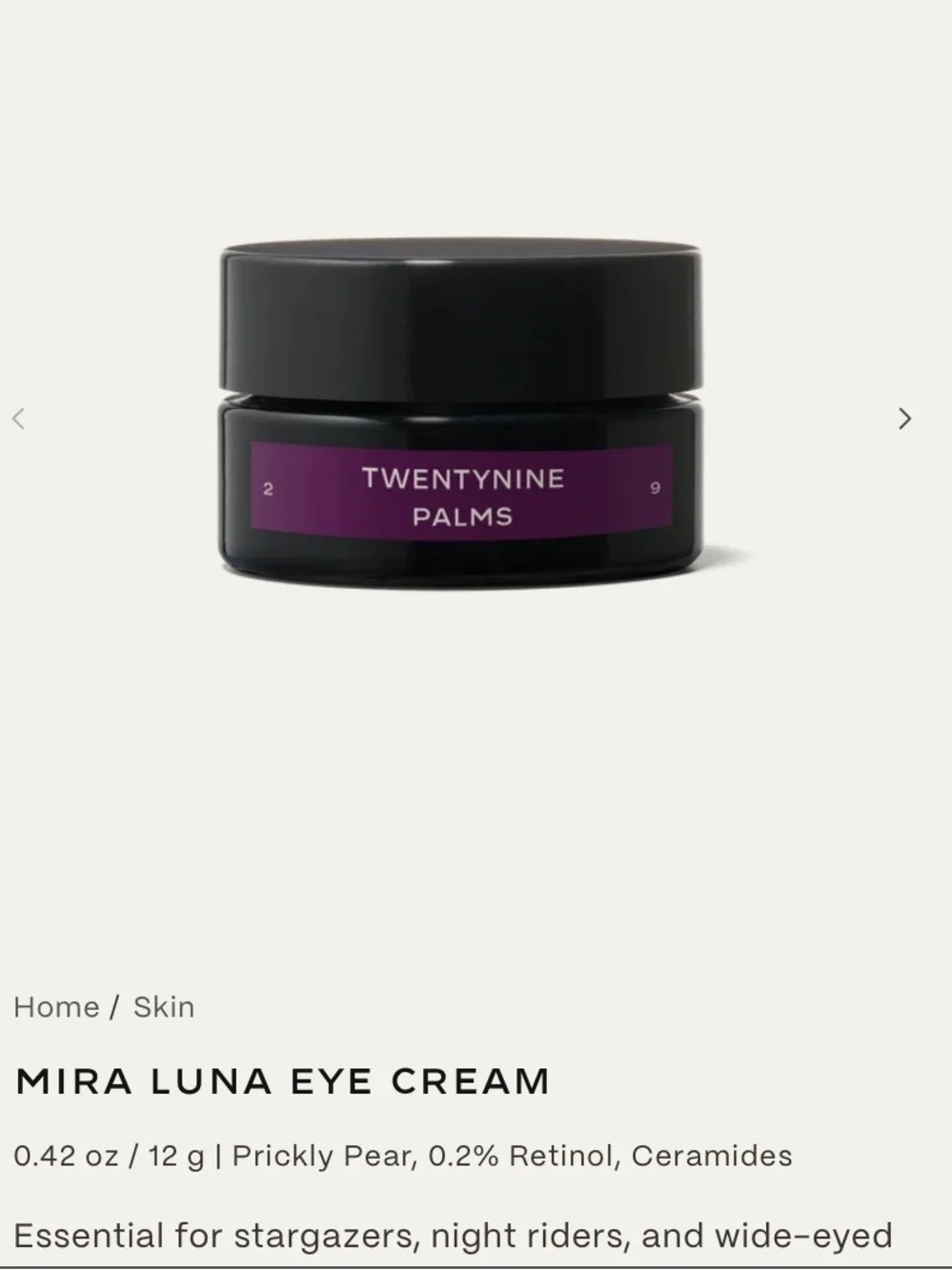 Twenty Nine Palms Mira Luna Eye Cream